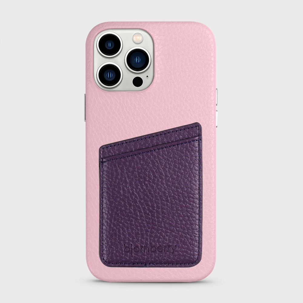 iPhone 13 Pro Max Leather Case with Card Holder - Pink - 6