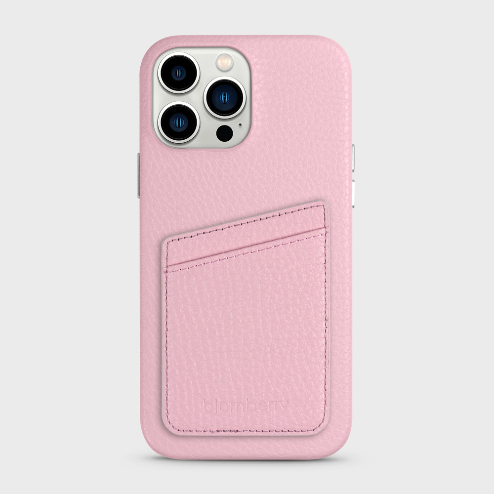 iPhone 13 Pro Max Leather Case with Card Holder - Pink - 2