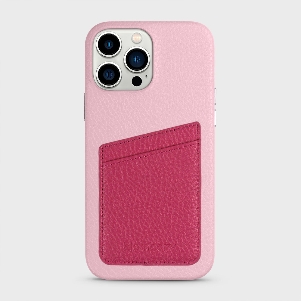 iPhone 13 Pro Max Leather Case with Card Holder - Pink - 4
