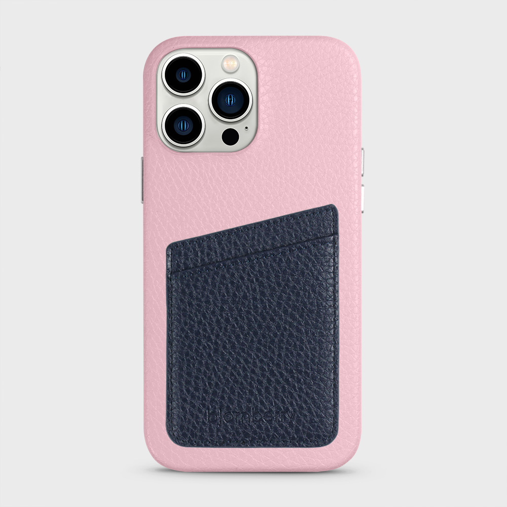 iPhone 13 Pro Max Leather Case with Card Holder - Pink - 8