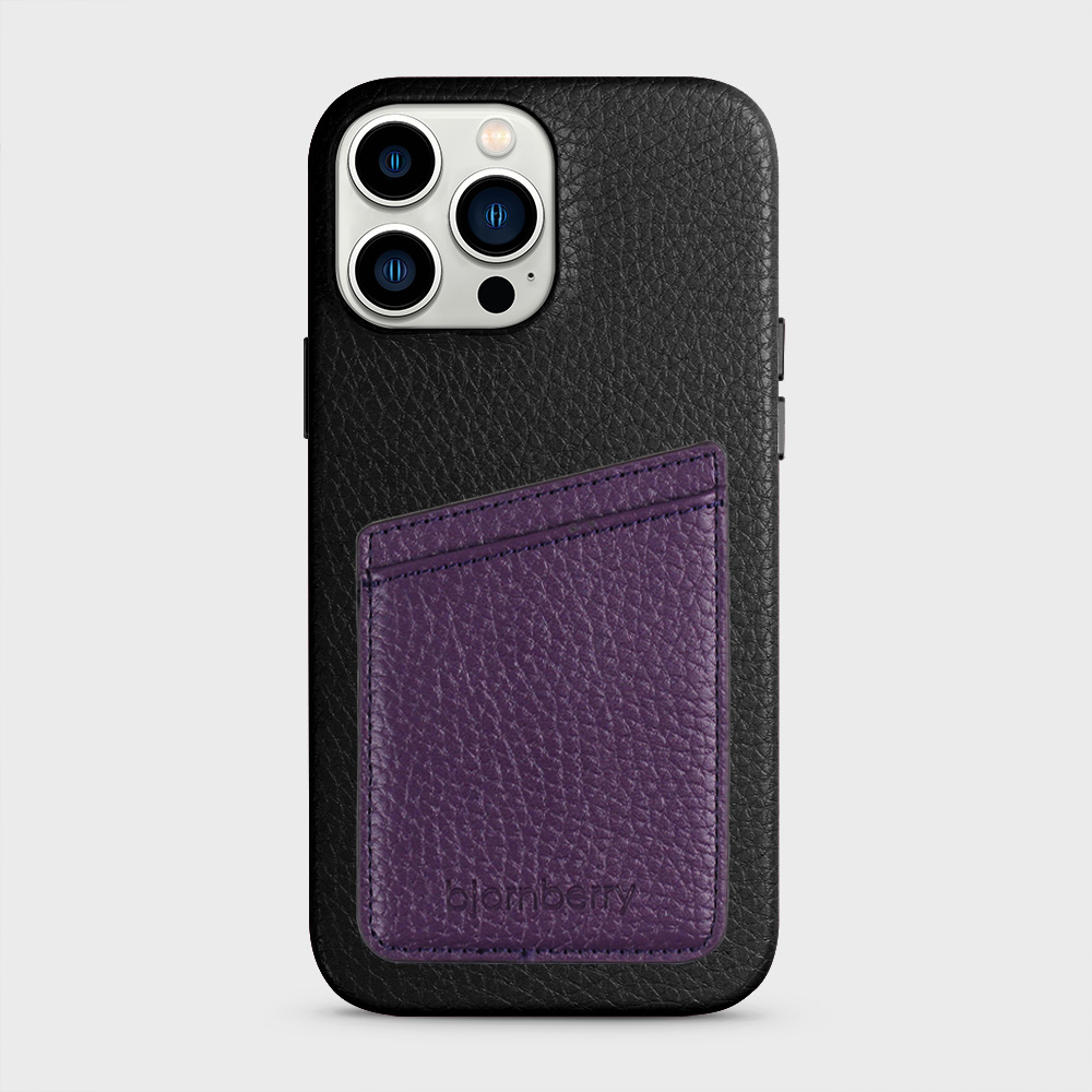 iPhone 13 Pro Max Leather Case with Card Holder - Black - 4