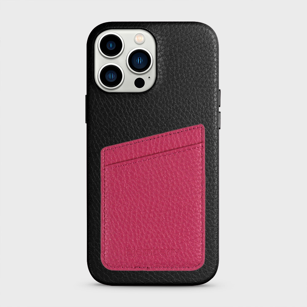iPhone 13 Pro Max Leather Case with Card Holder - Black - 2