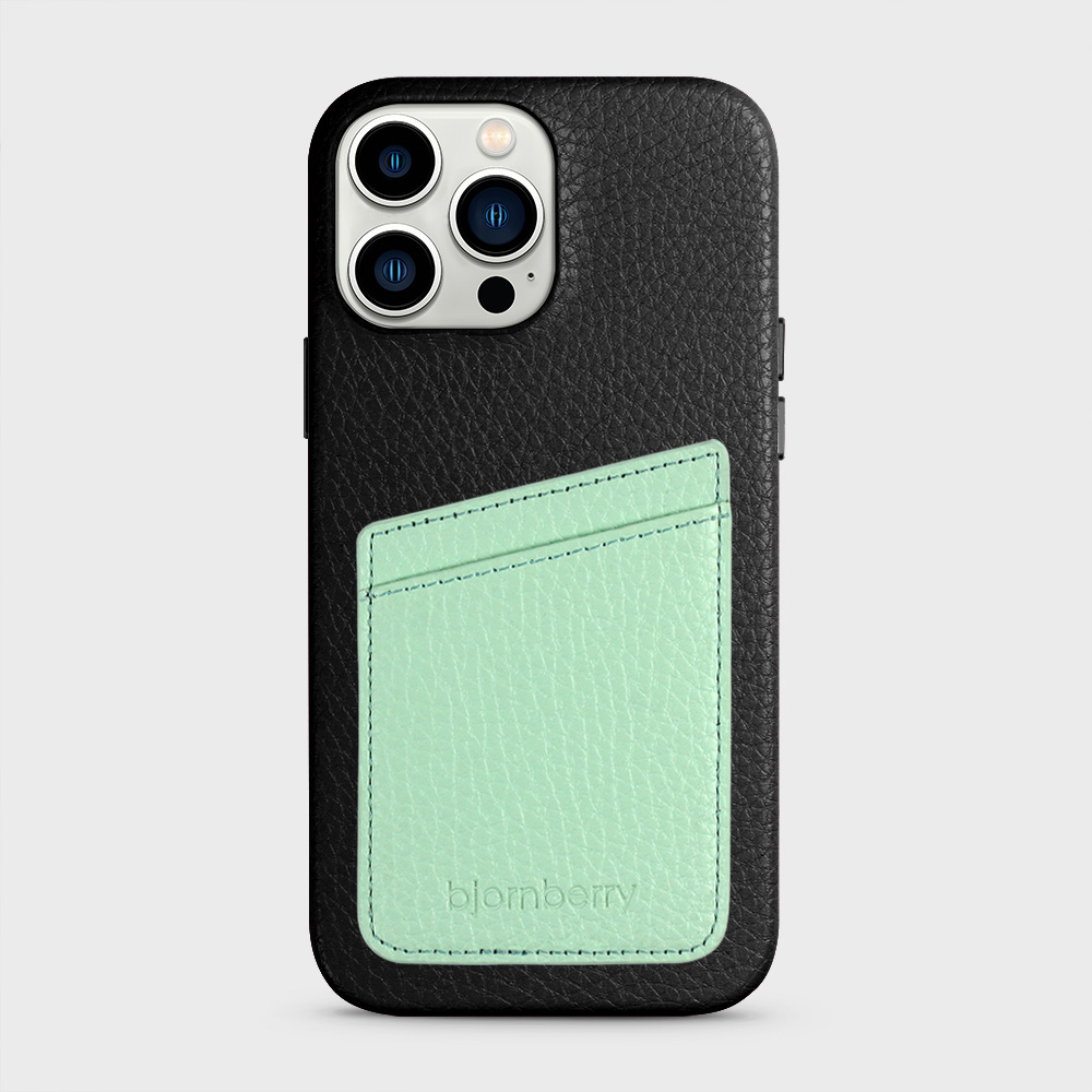 iPhone 13 Pro Max Leather Case with Card Holder - Black - 5