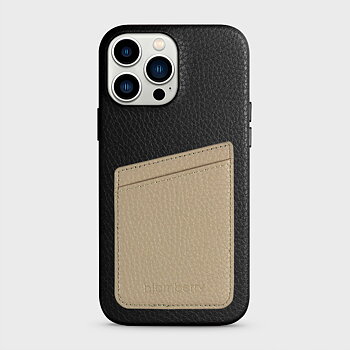 iPhone 13 Pro Max Leather Case with Card Holder - Black