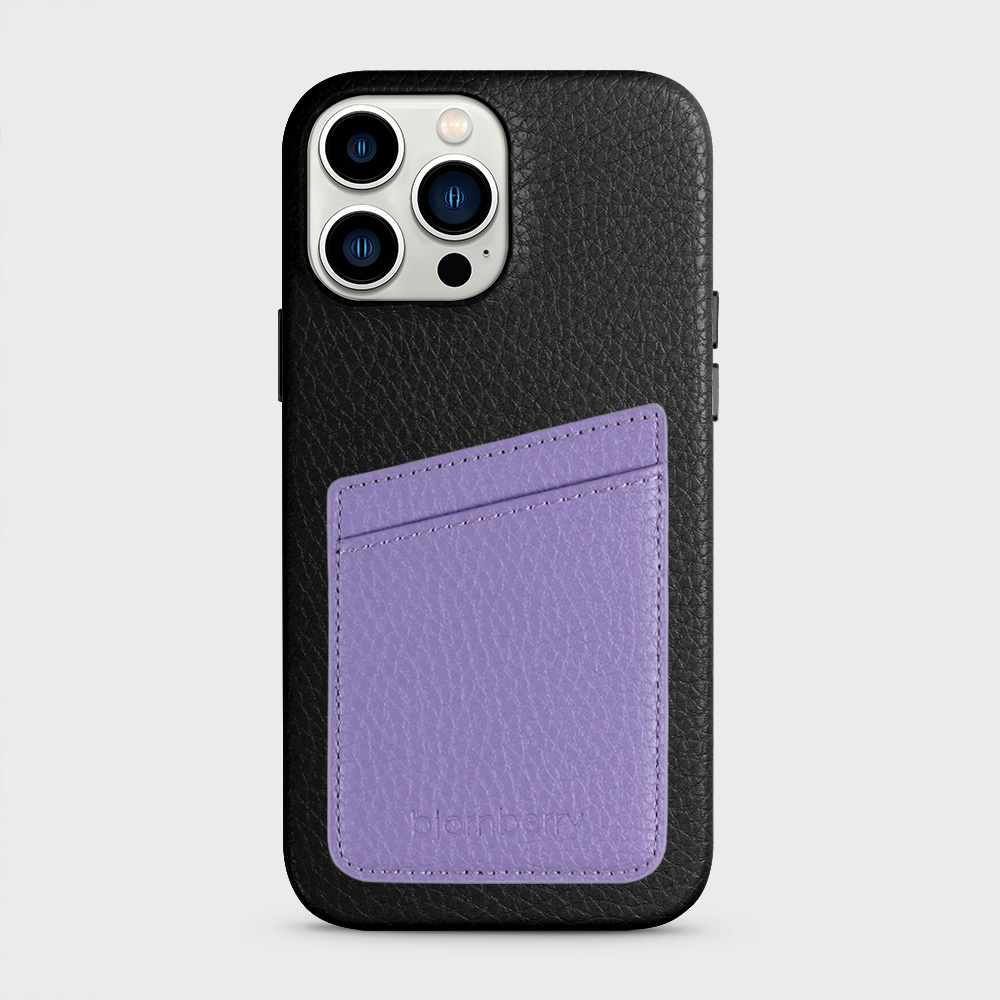 iPhone 13 Pro Max Leather Case with Card Holder - Black - 3