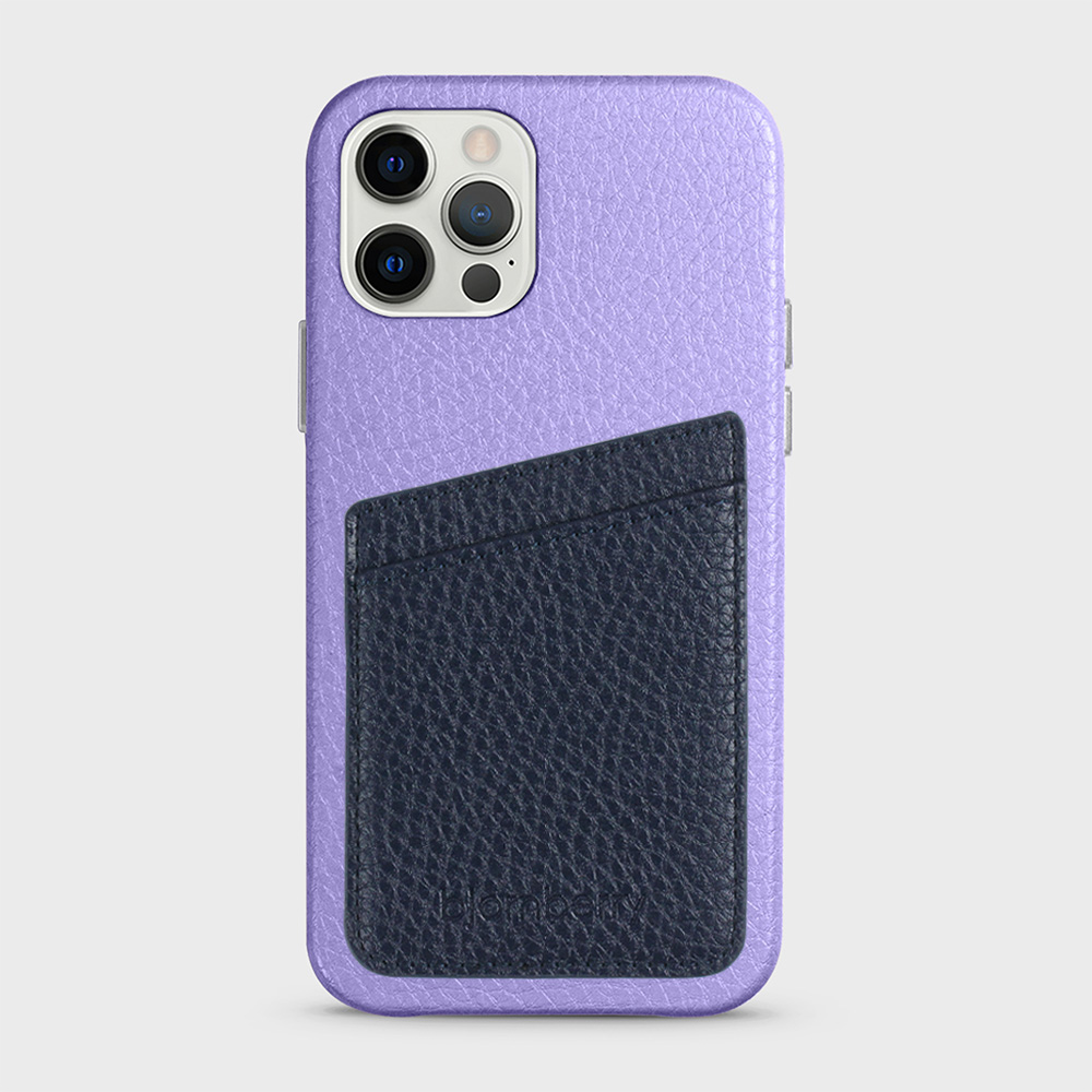 iPhone 12/12 Pro Leather Case with Card Holder - Lavender - 5