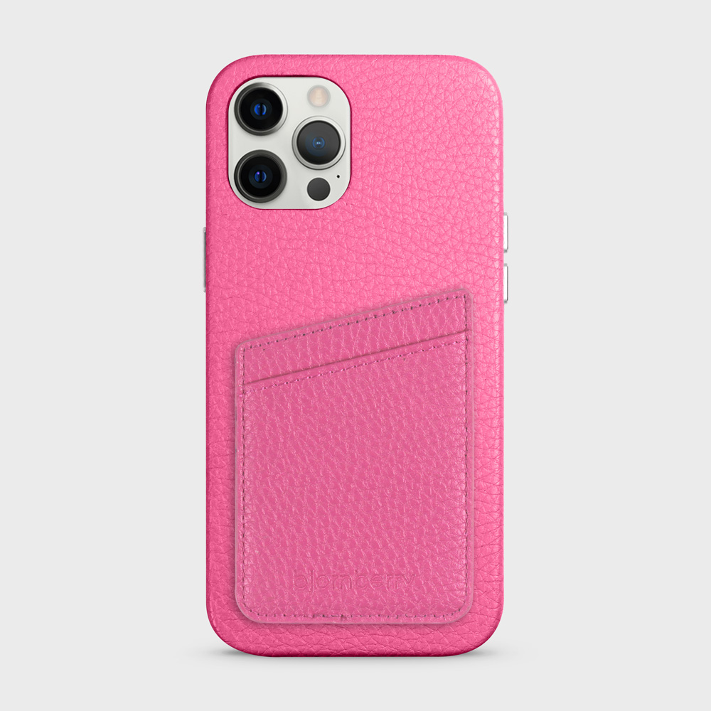 iPhone 12 Pro Max Leather Case with Card Holder - Magenta - 2