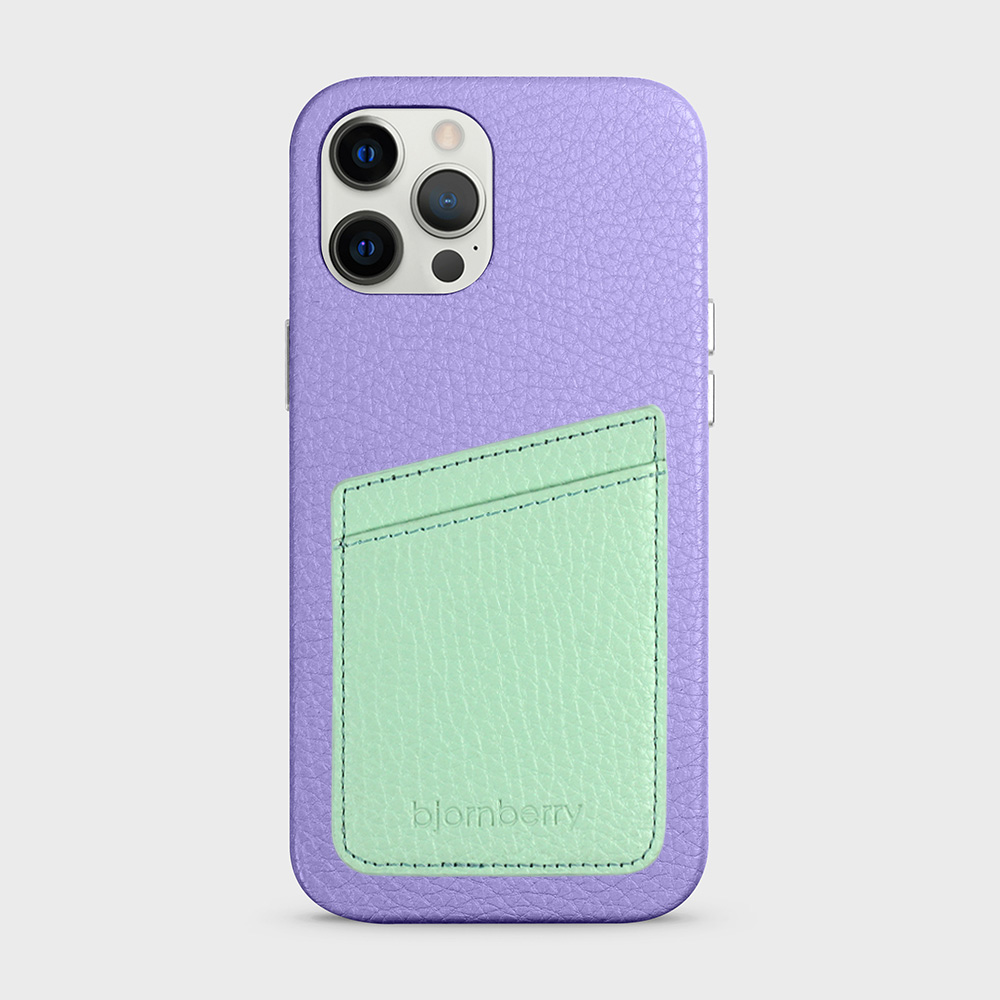 iPhone 12 Pro Max Leather Case with Card Holder - Lavender - 4