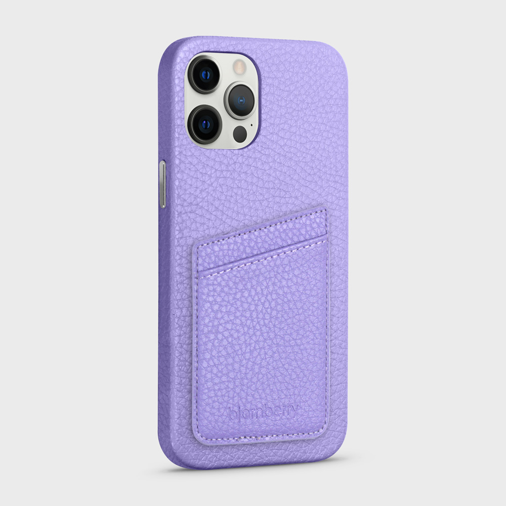iPhone 12 Pro Max Leather Case with Card Holder - Lavender