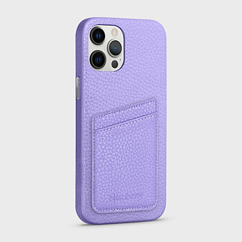 iPhone 12 Pro Max Leather Case with Card Holder - Lavender