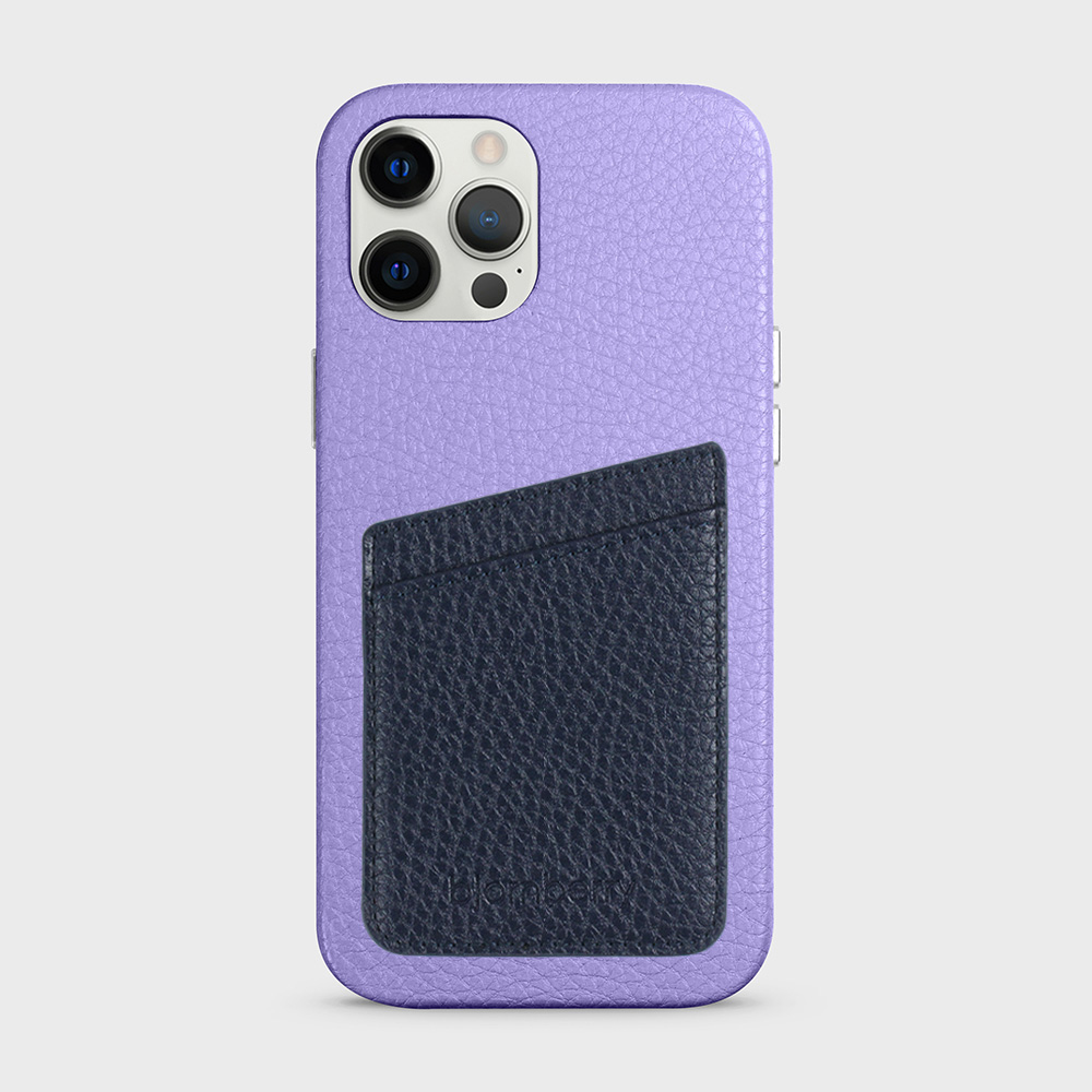 iPhone 12 Pro Max Leather Case with Card Holder - Lavender - 5