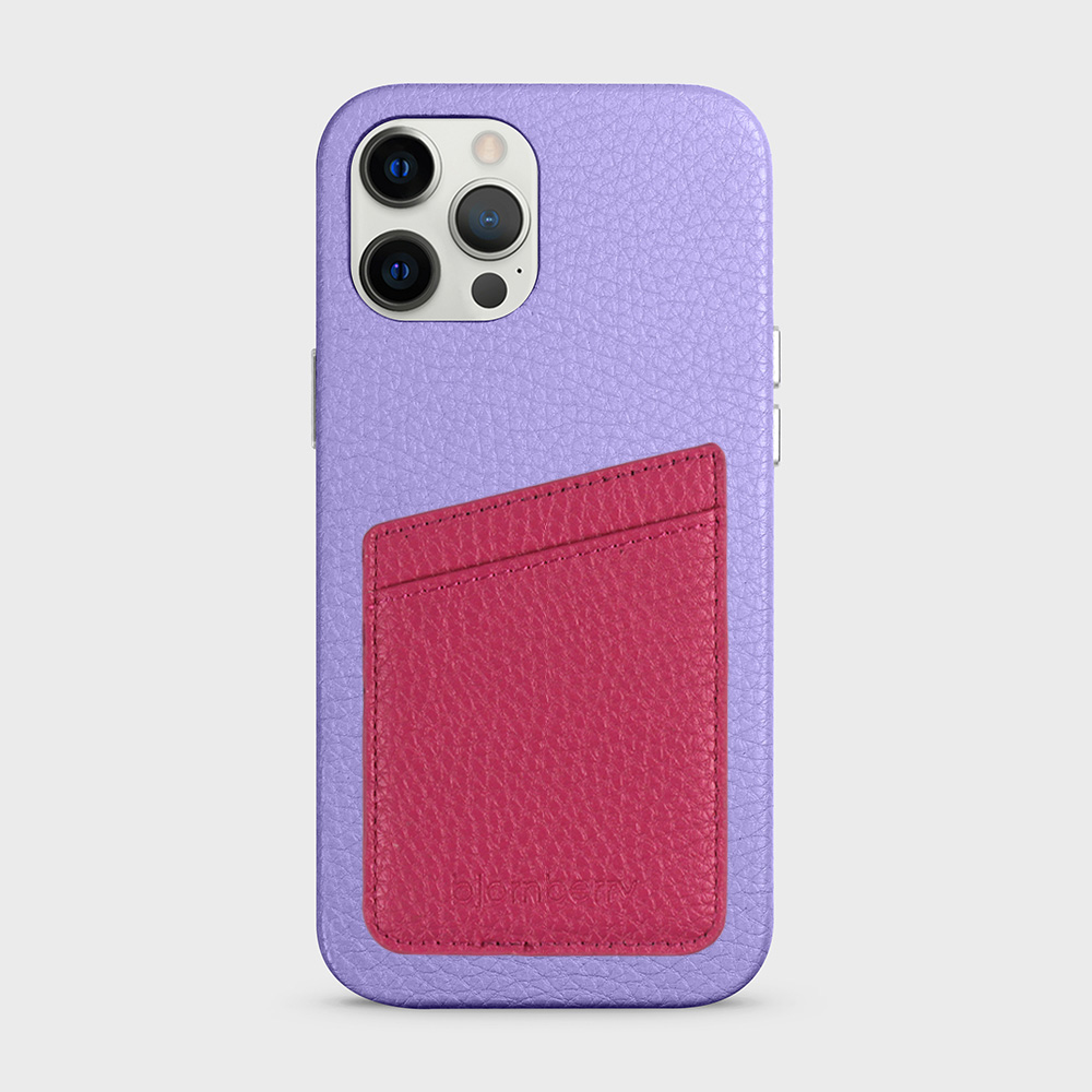 iPhone 12 Pro Max Leather Case with Card Holder - Lavender - 8