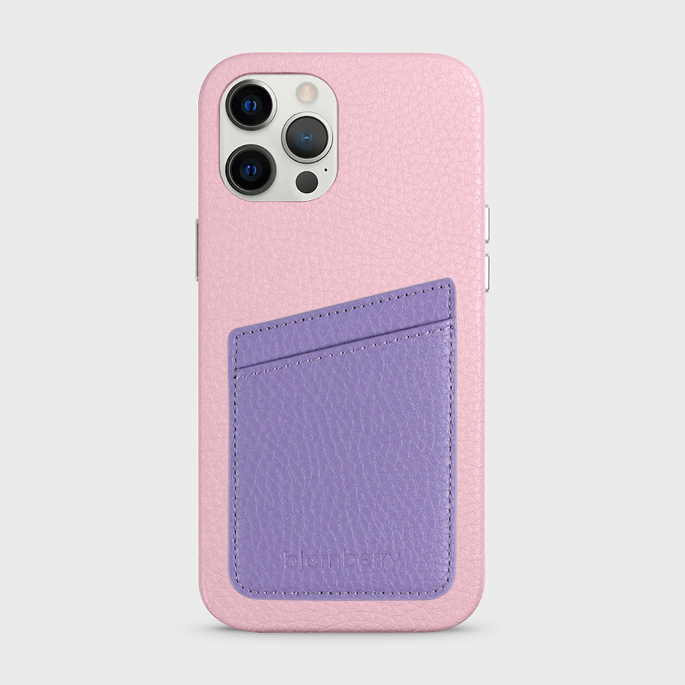 iPhone 12 Pro Max Leather Case with Card Holder - Pink - 5