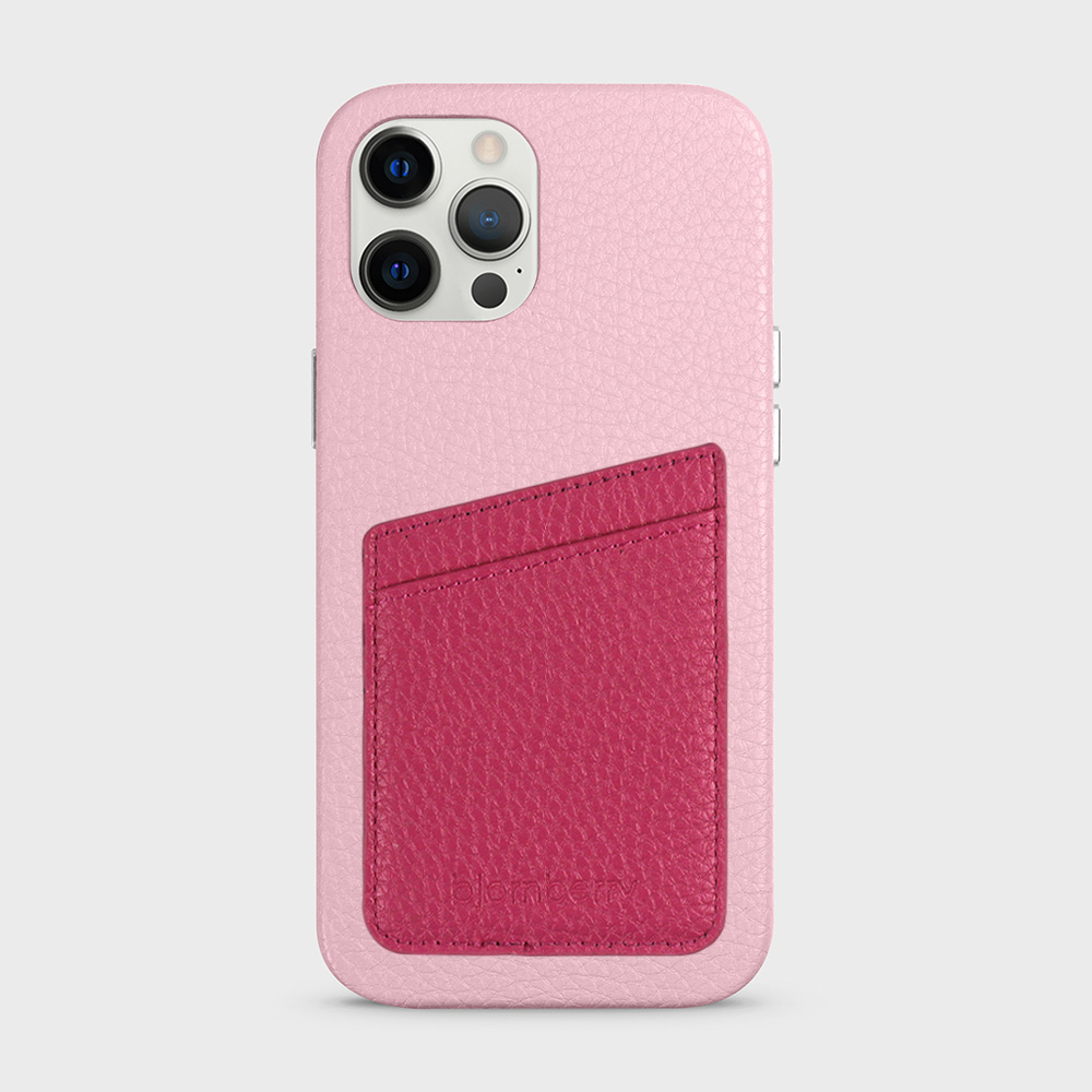 iPhone 12 Pro Max Leather Case with Card Holder - Pink - 4