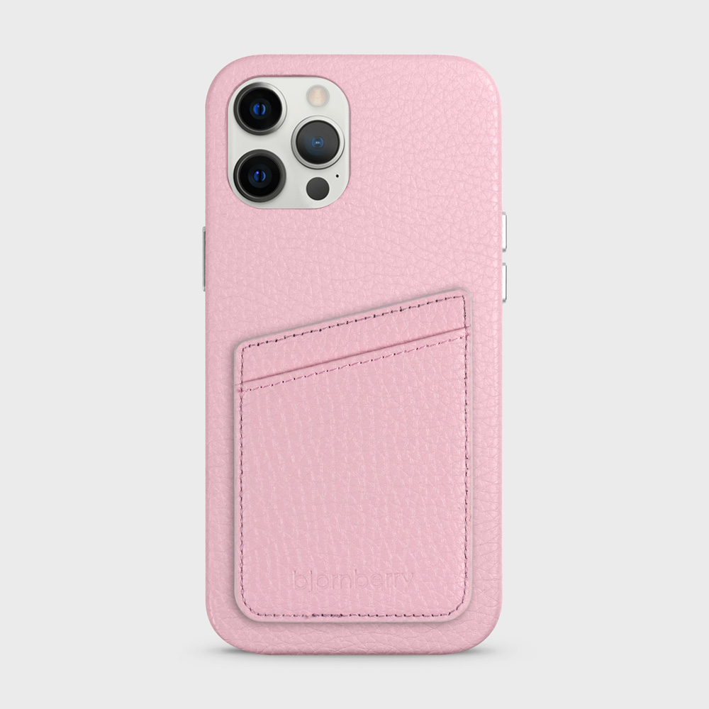 iPhone 12 Pro Max Leather Case with Card Holder - Pink - 2