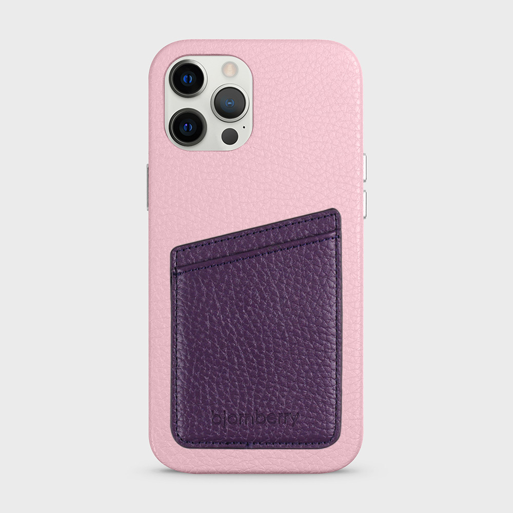 iPhone 12 Pro Max Leather Case with Card Holder - Pink - 6