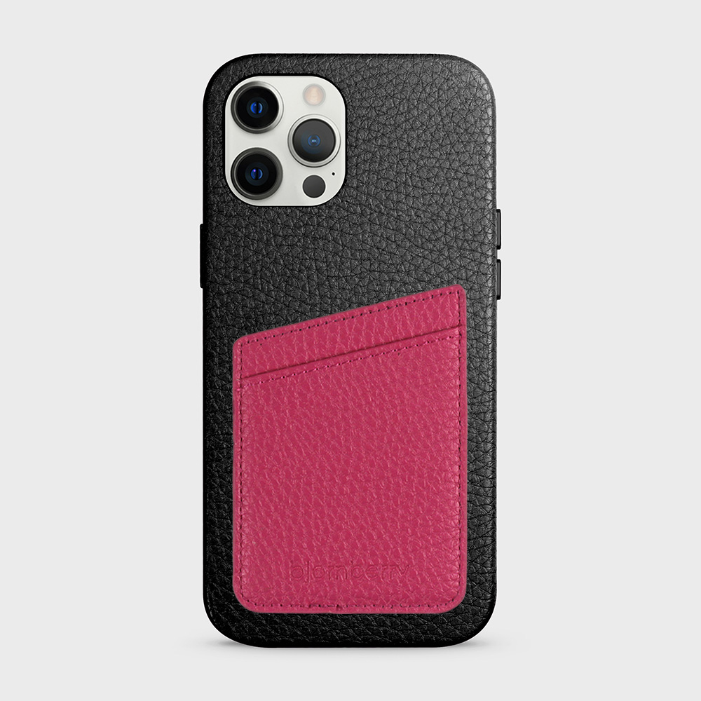 iPhone 12 Pro Max Leather Case with Card Holder - Black - 2