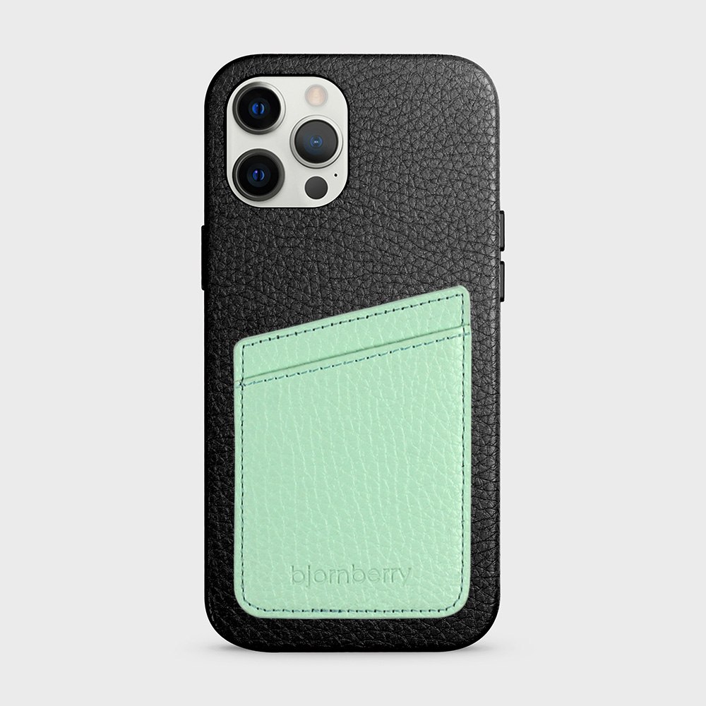 iPhone 12 Pro Max Leather Case with Card Holder - Black - 5