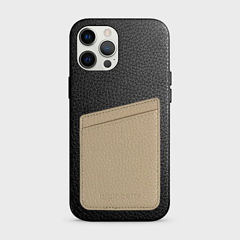 iPhone 12 Pro Max Leather Case with Card Holder - Black