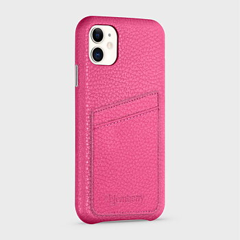 iPhone 11 Läderskal med Kortficka - Cerise
