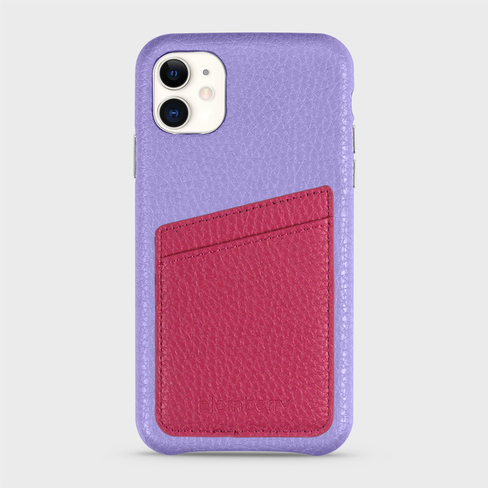 iPhone 11 Leather Case with Card Holder - Lavender - 8