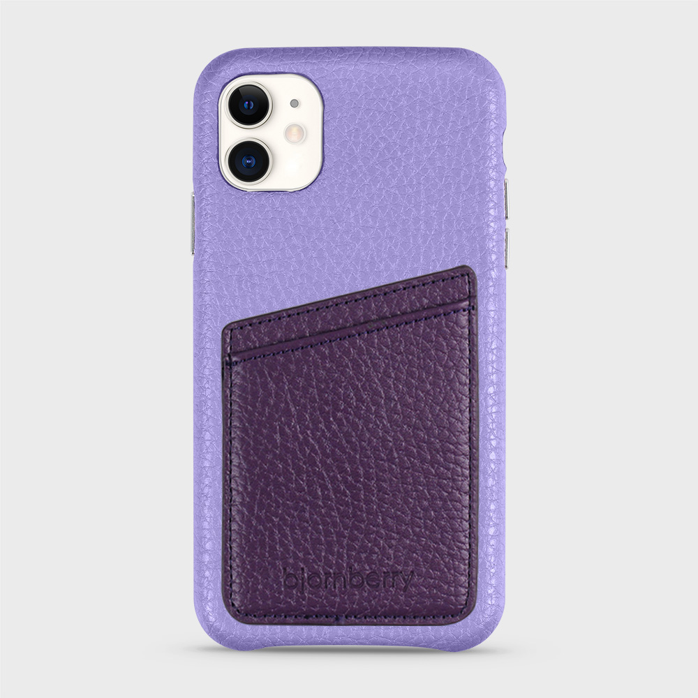 iPhone 11 Leather Case with Card Holder - Lavender - 3
