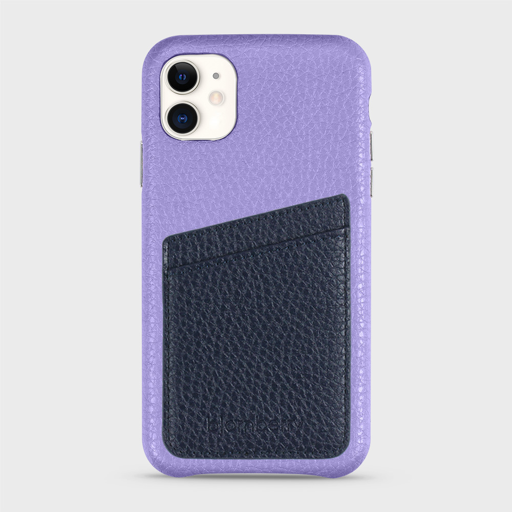 iPhone 11 Leather Case with Card Holder - Lavender - 5