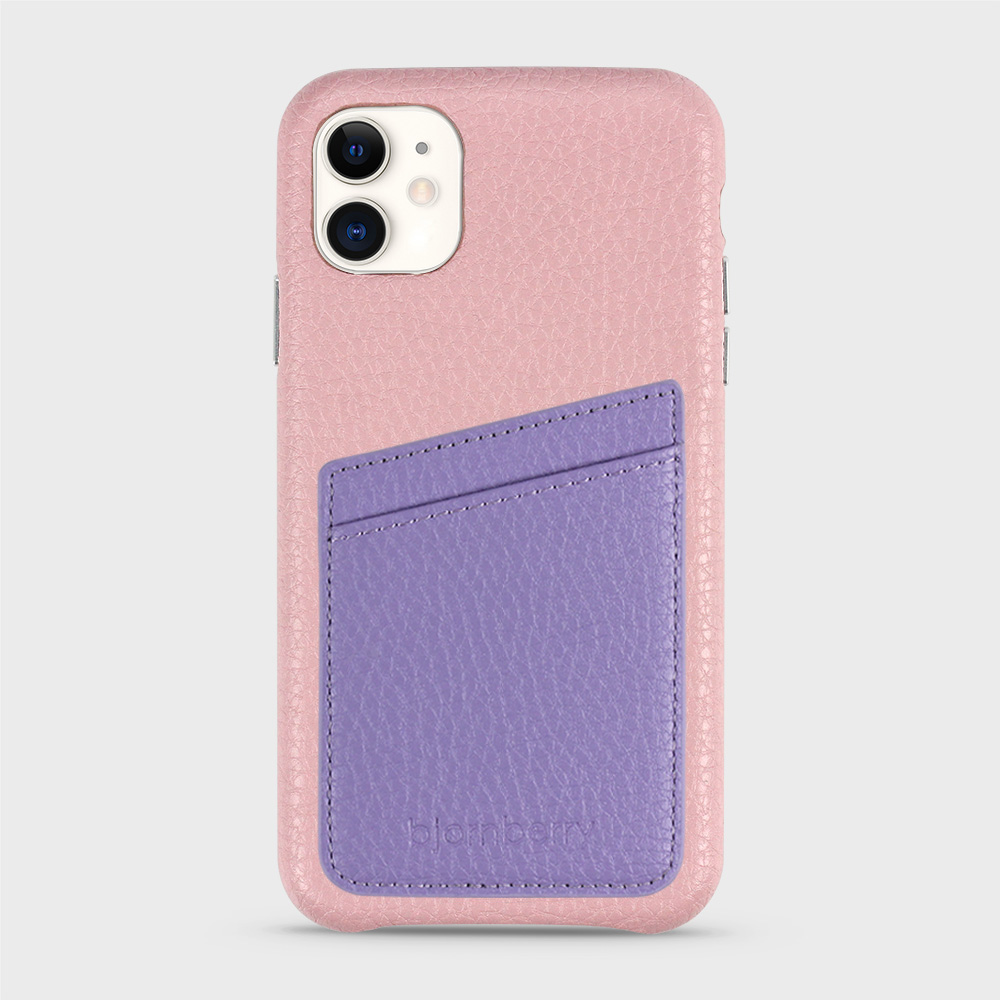 iPhone 11 Leather Case with Card Holder - Pink - 5