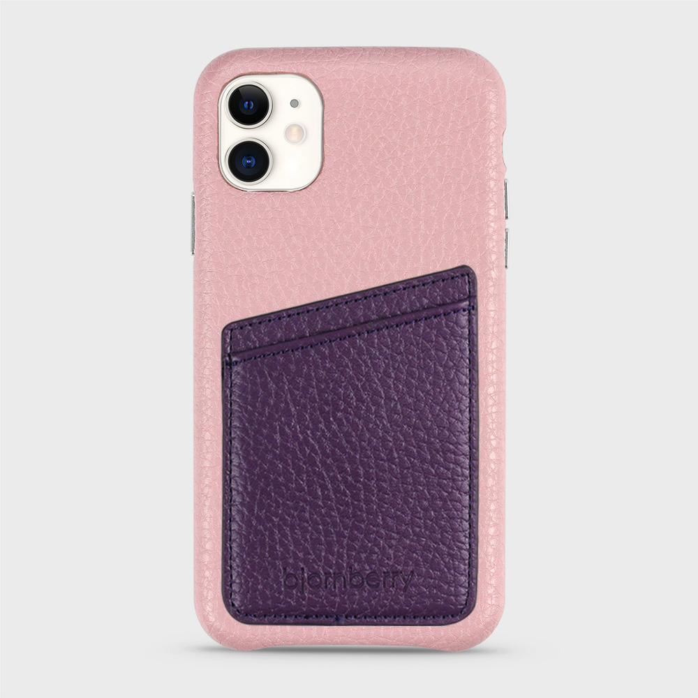 iPhone 11 Leather Case with Card Holder - Pink - 6
