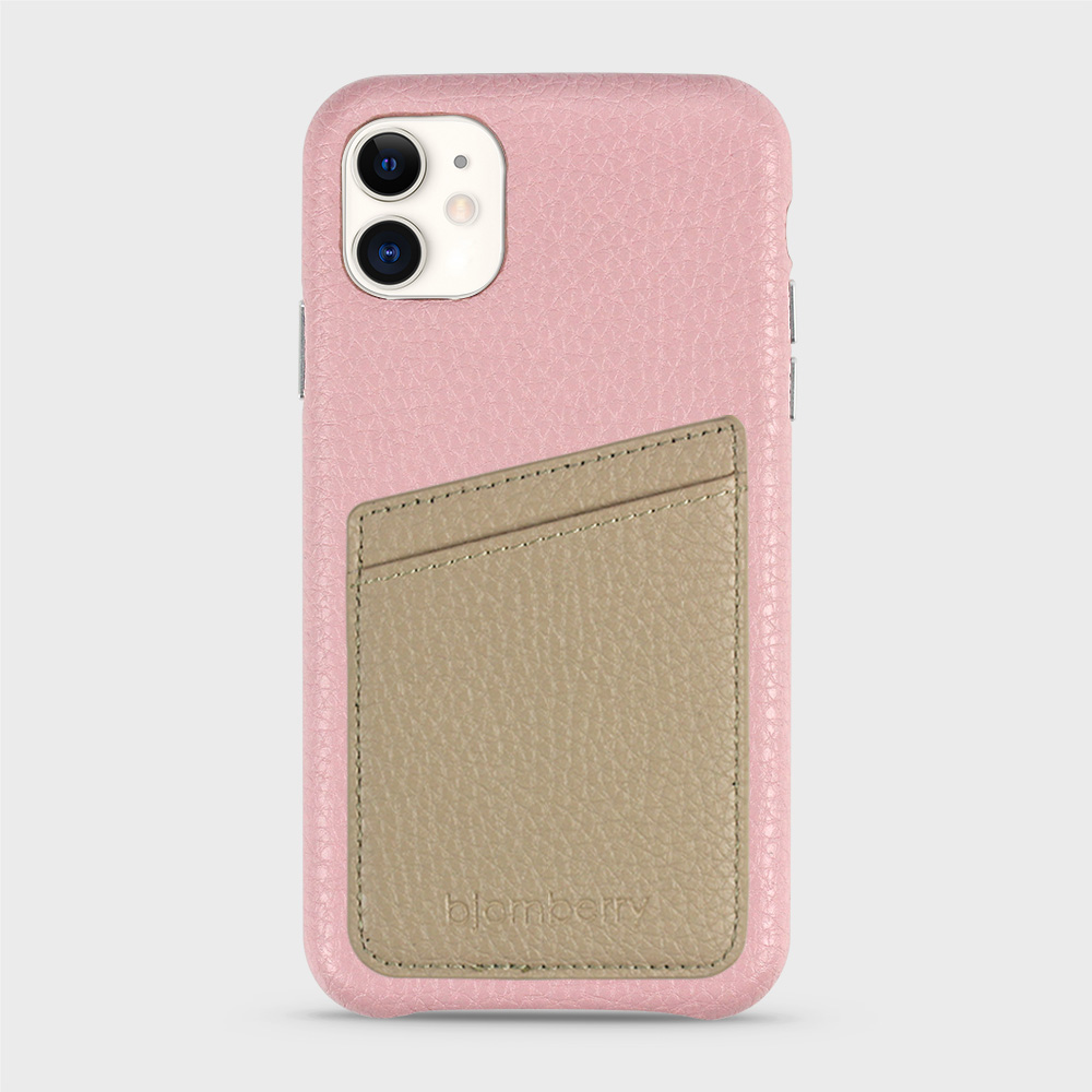 iPhone 11 Leather Case with Card Holder - Pink - 3