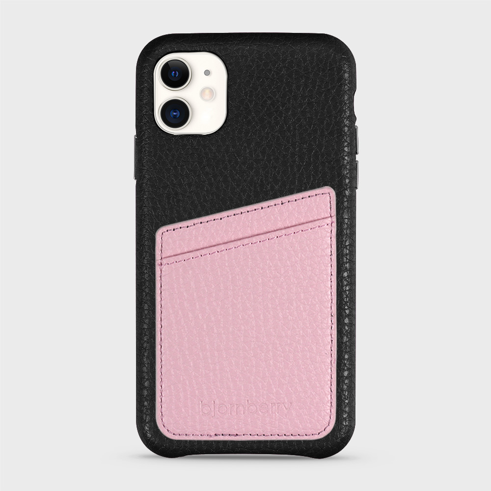 iPhone 11 Leather Case with Card Holder - Black - 6