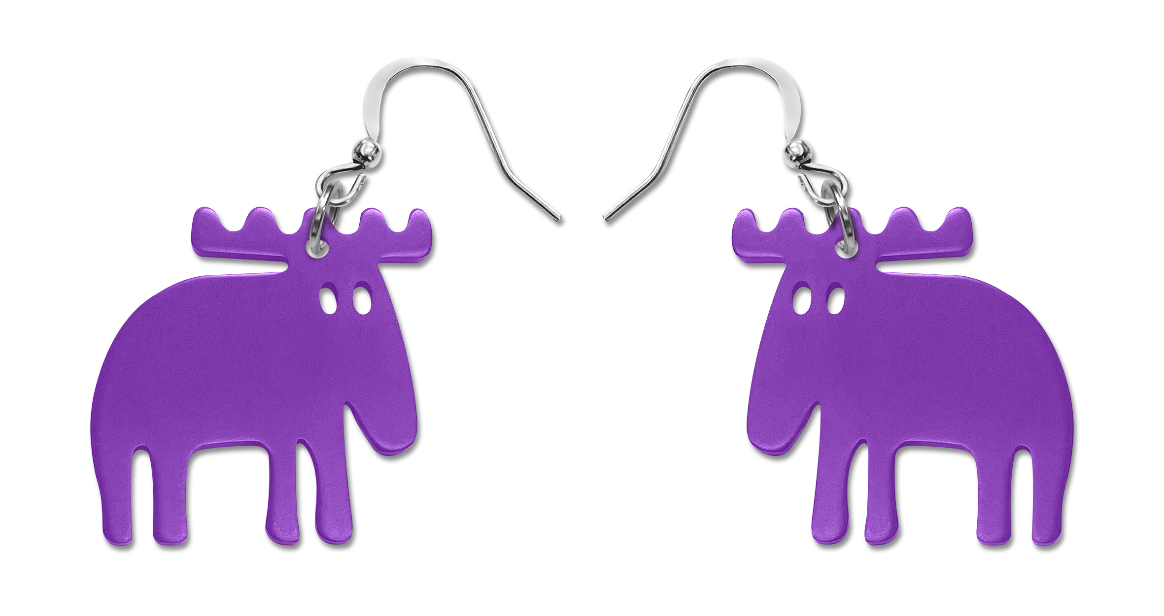 Earrings  Classic - Elk, purple