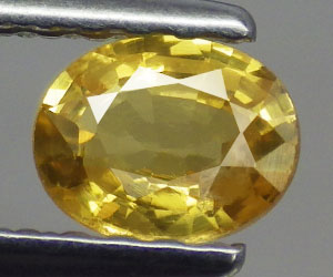 Vacker 5x3.8 mm oval slipad naturlig gul safir ädelsten