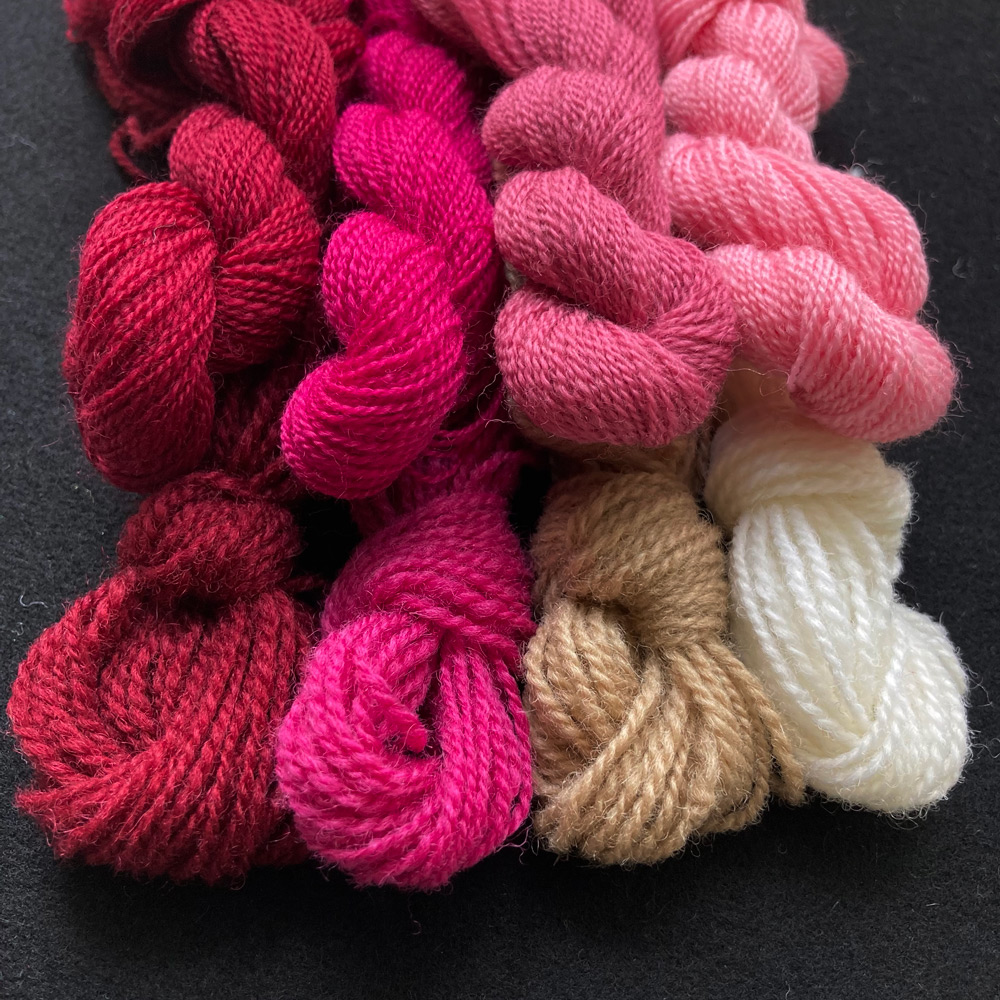 Yllebroderigarn Rosa – Beige nyanser PAKET TVÅ GROVLEKAR - 2