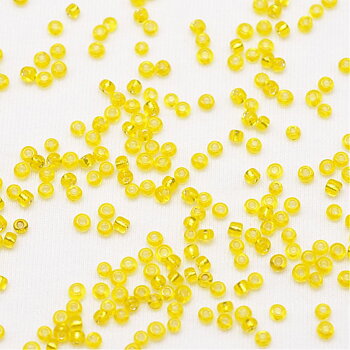 Seedbeads 8/0 gul silverfoil