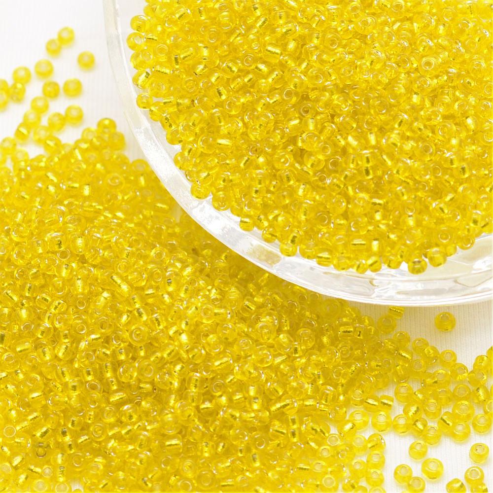 Seedbeads 8/0 gul silverfoil