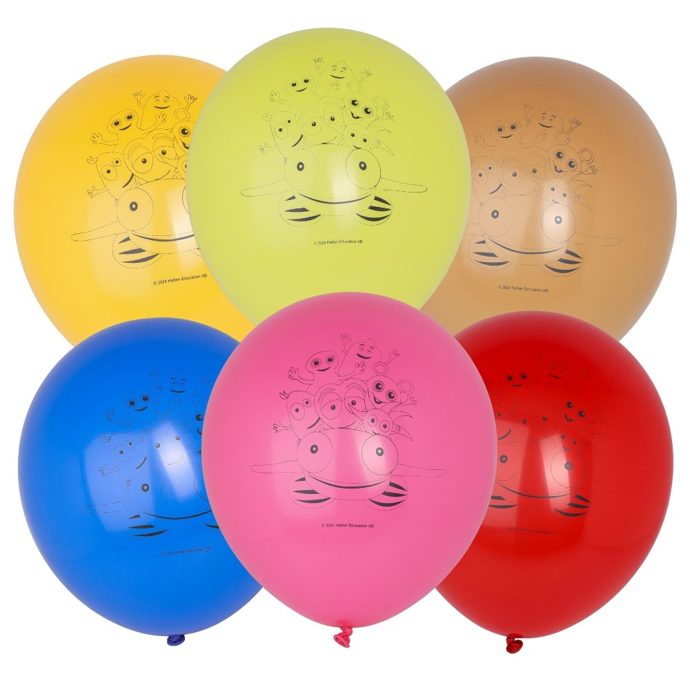 Babblarna ballonger 6-pack i olika färger till Babblarna kalas och barnkalas