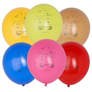 Babblarna ballonger 6-pack i olika färger till Babblarna kalas och barnkalas