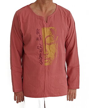 Långärmad Bomull Tröja  /Skjorta med Buddha /Sanskrit Text
