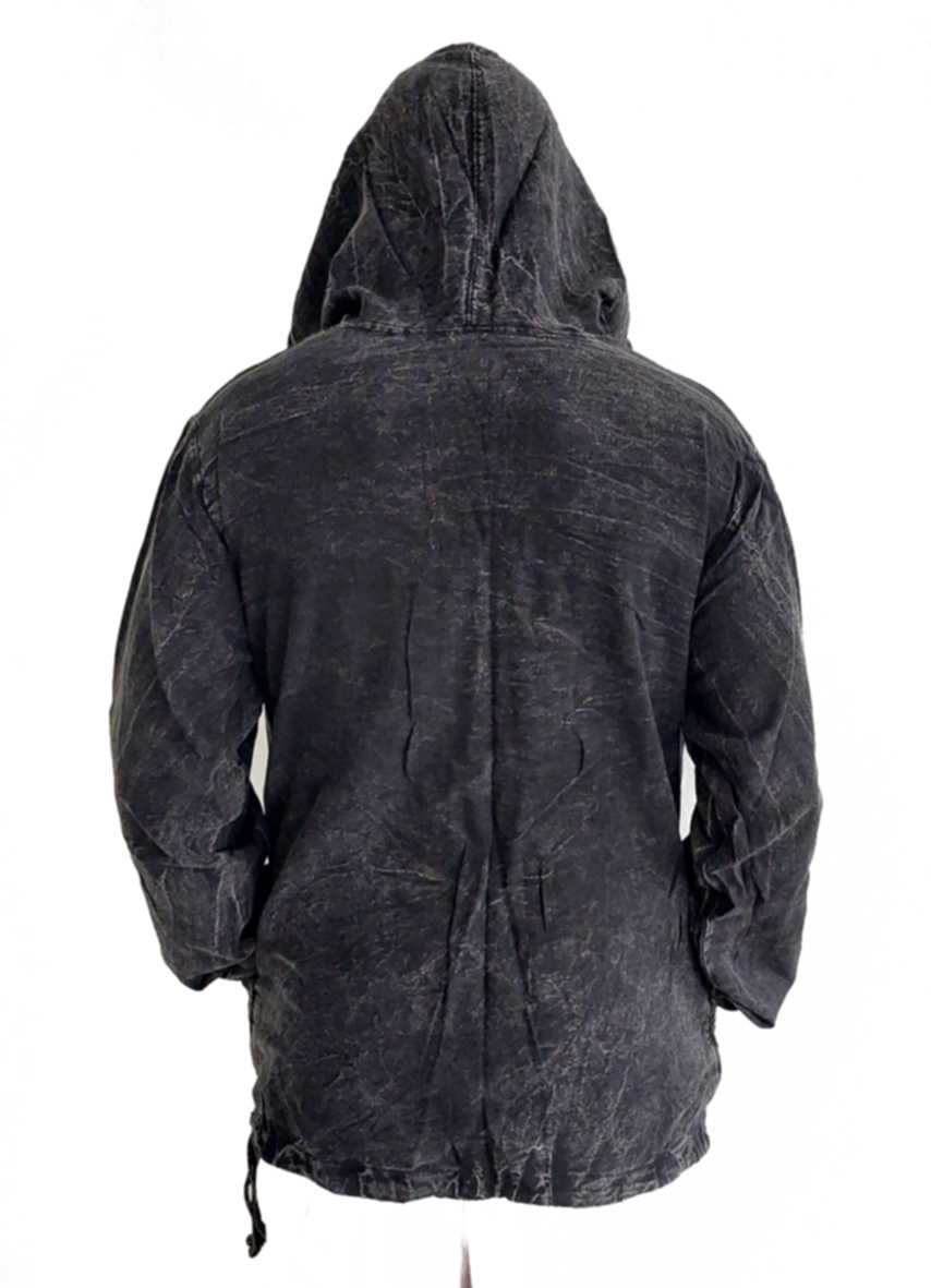 Långärmad Hoodie Anorak med Kosmiska Geometri och Livets Träd - 3