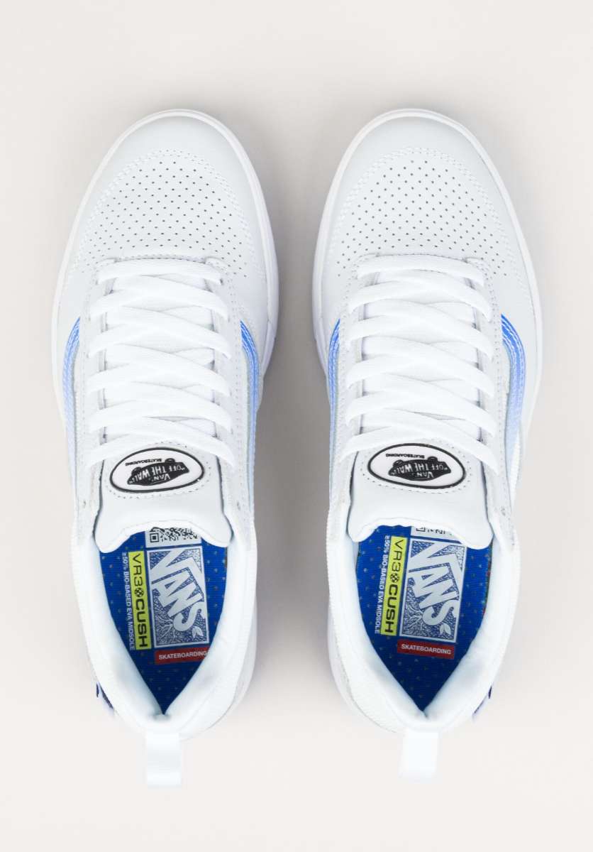 Vans Skate Zahba Leather White/Navy Skate Shoe - 4