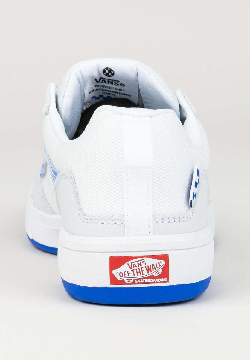 Vans Skate Zahba Leather White/Navy Skate Shoe - 6