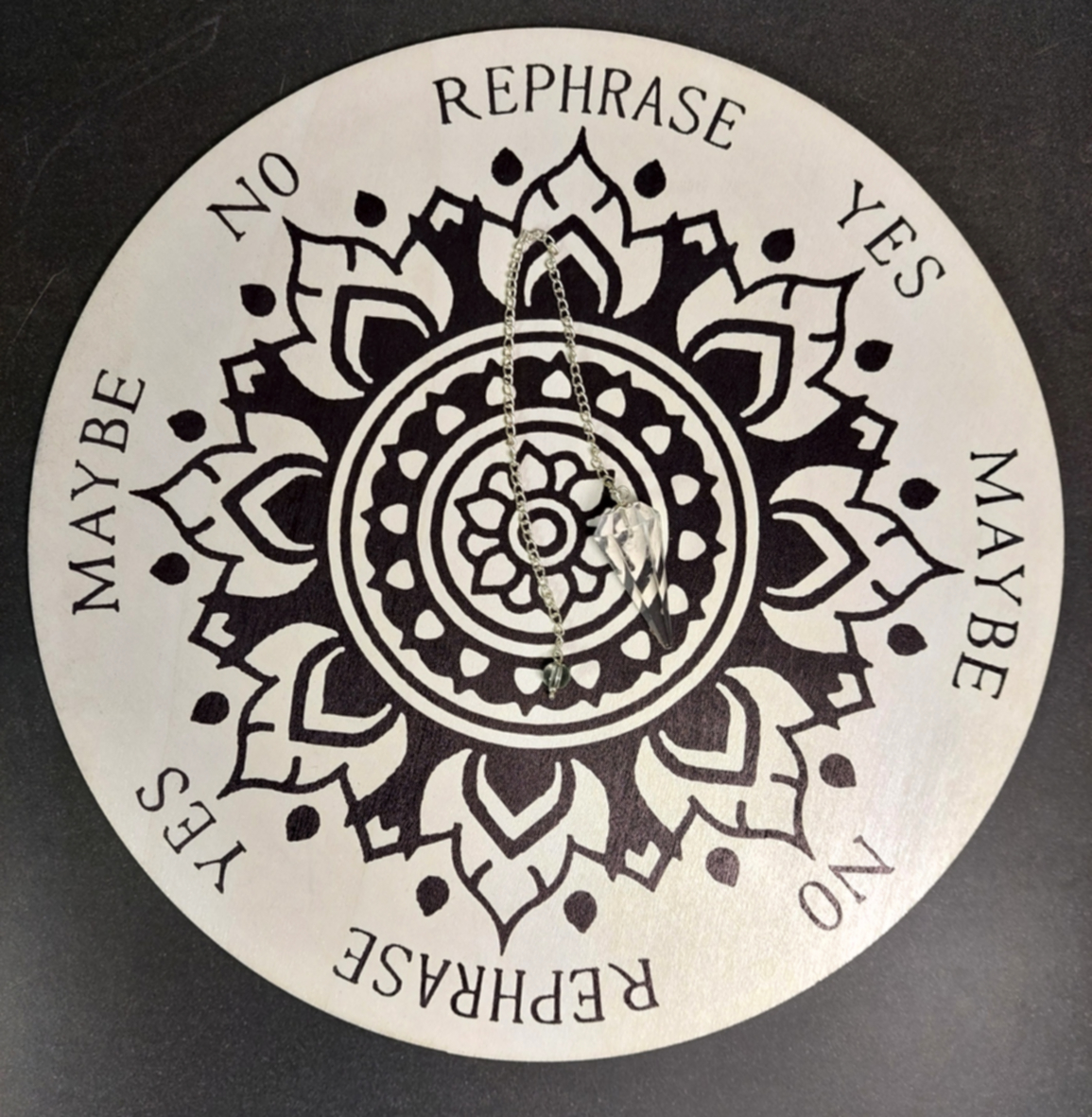 Pendelplatta i Trä- Lotus Mandala