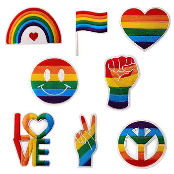 Pride-Tygmärken set med 8 tygmärken