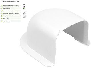 Vinkelgenomföring 80x60 Vit