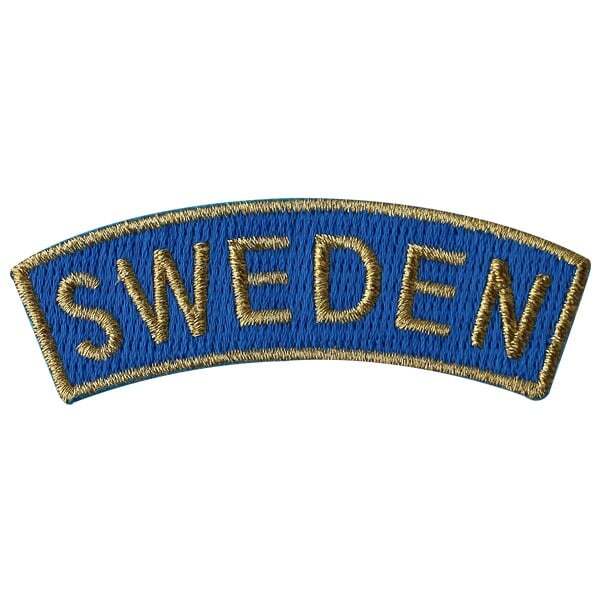 Tygmärke - Böjt Märke Blått & Guld