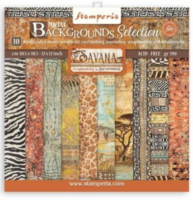  Stamperia Paper Pad 12x12 -Savanna  Maxi  Backgrounds Selection