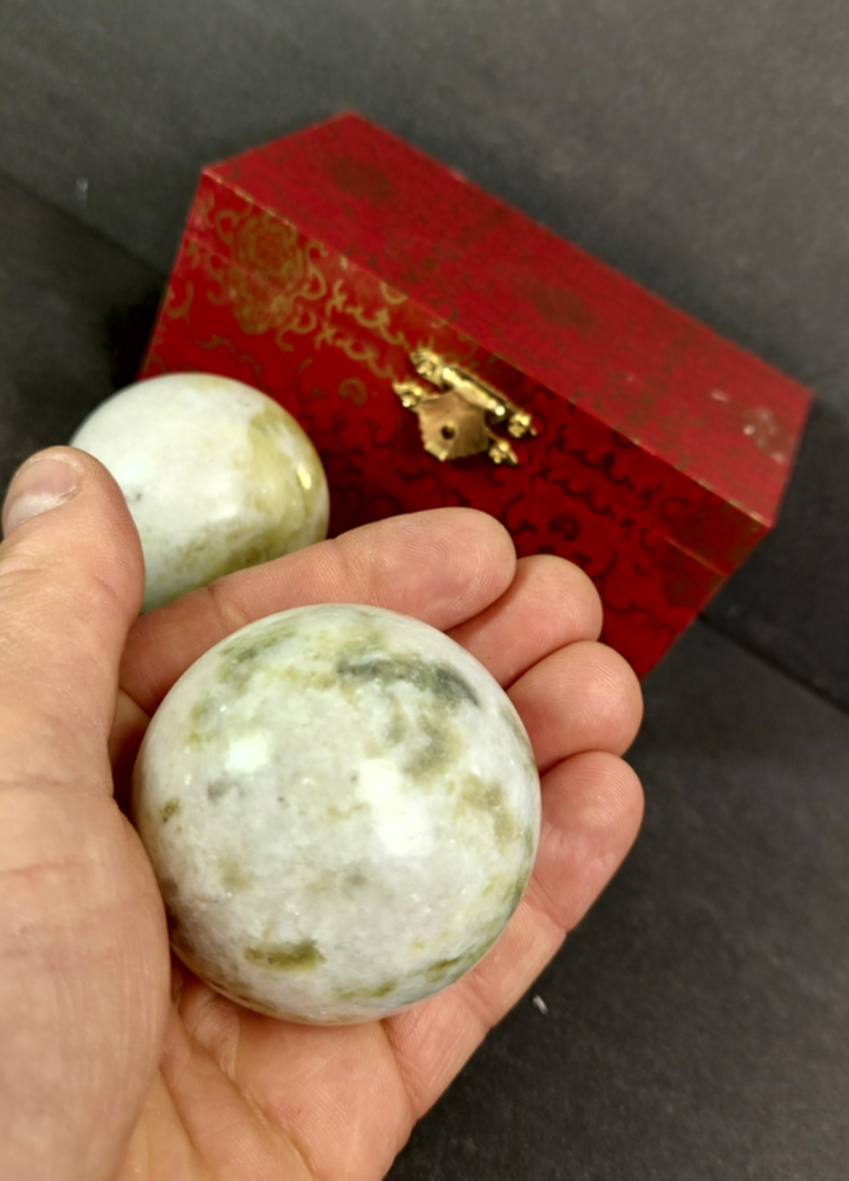Kinesiska Hälsokulor -  Lantian Jade -  Ljudlös - 55mm - 3
