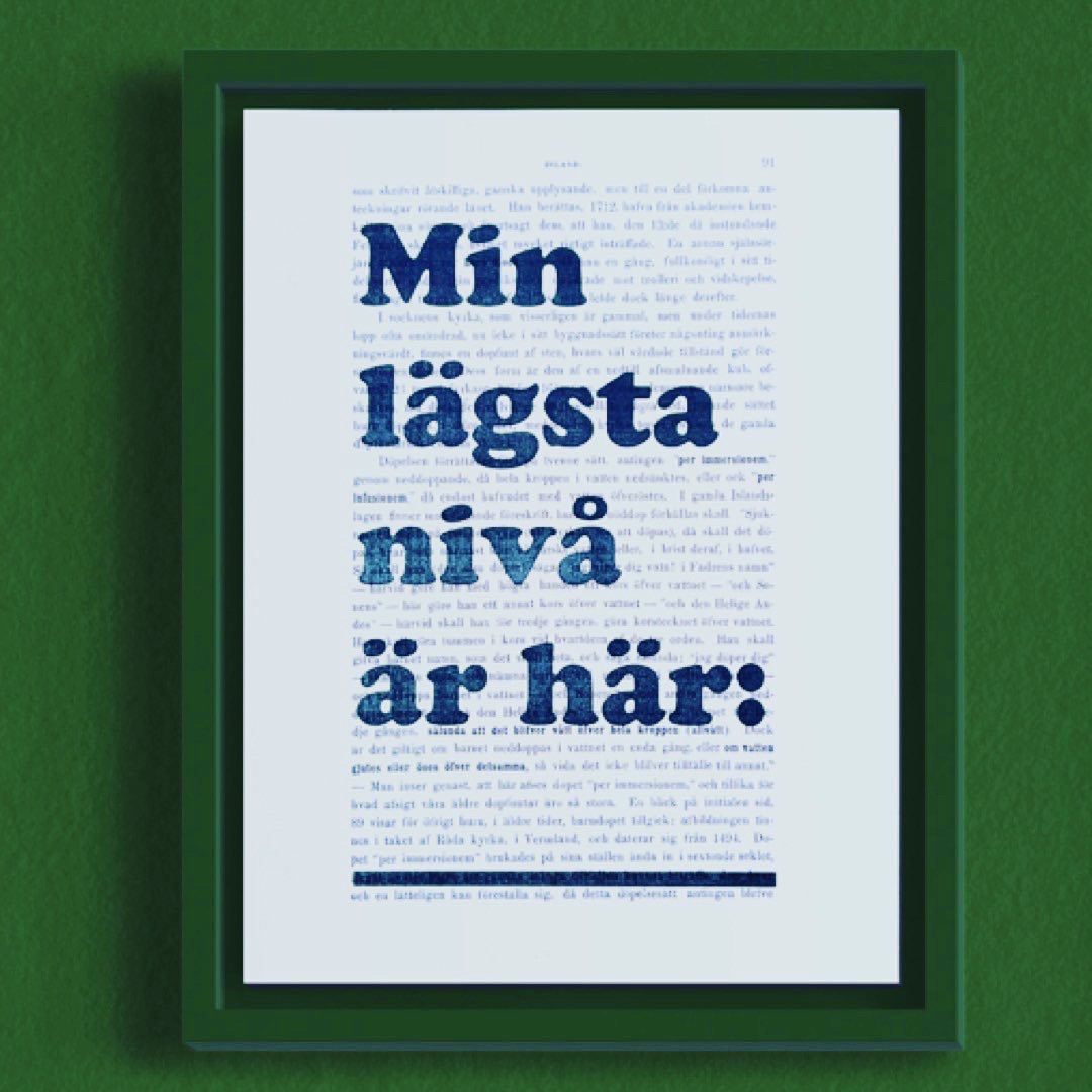 Tavla med texten Min lägsta nivå är här:_____________