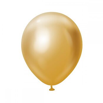 Premium Mellanstora Ballonger Chrome Guld 